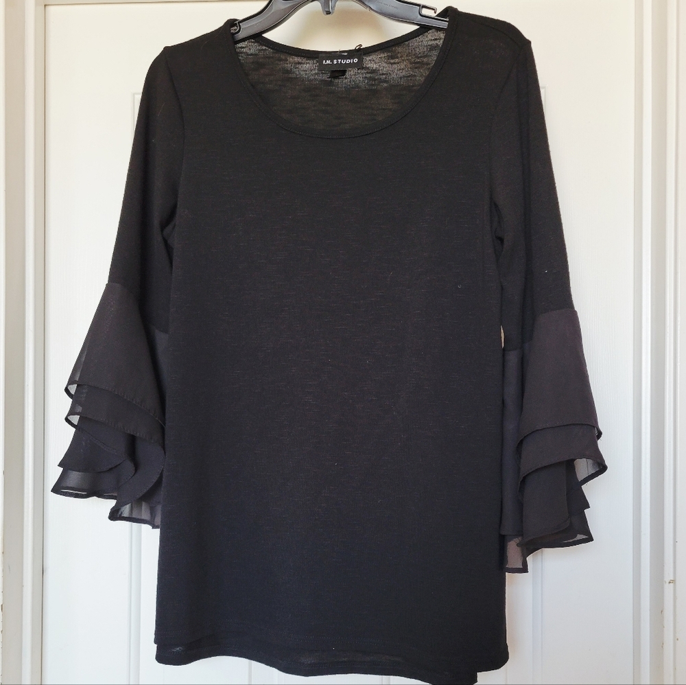 I.N. Studio Tulip Sleeve Scoopneck Blouse